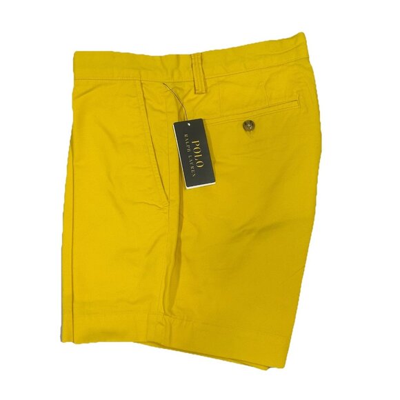 Polo Ralph Lauren Mens Size 32 Yellow Classic Fit 6" Stretch Chino Shorts - Picture 2 of 10